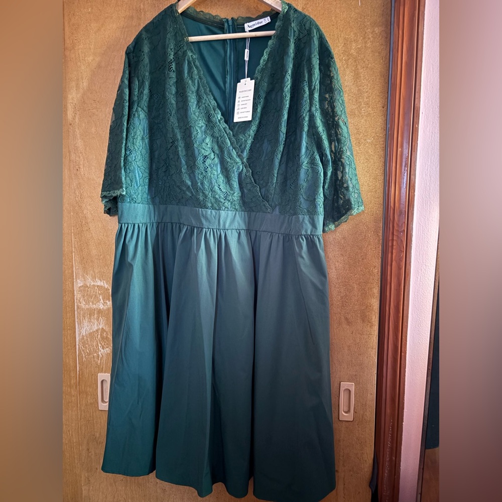 Nemidor Green Lace Dress